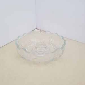 Elegant Clear Glass Candle Holder Made In Italy